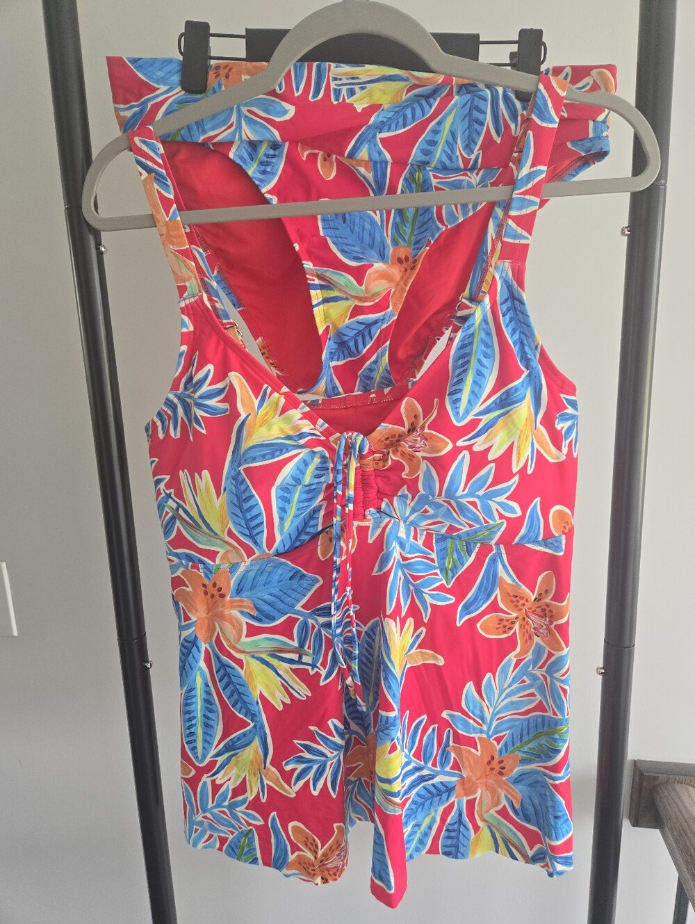 Sunsets Escape Tropical Tankini Swimsuit Set Size 14 Pink Floral Swimwear